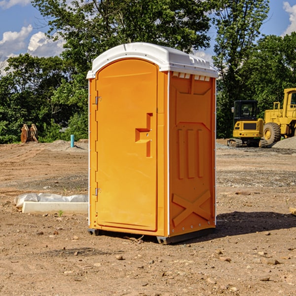 how often are the portable restrooms cleaned and serviced during a rental period in Silver Lakes California